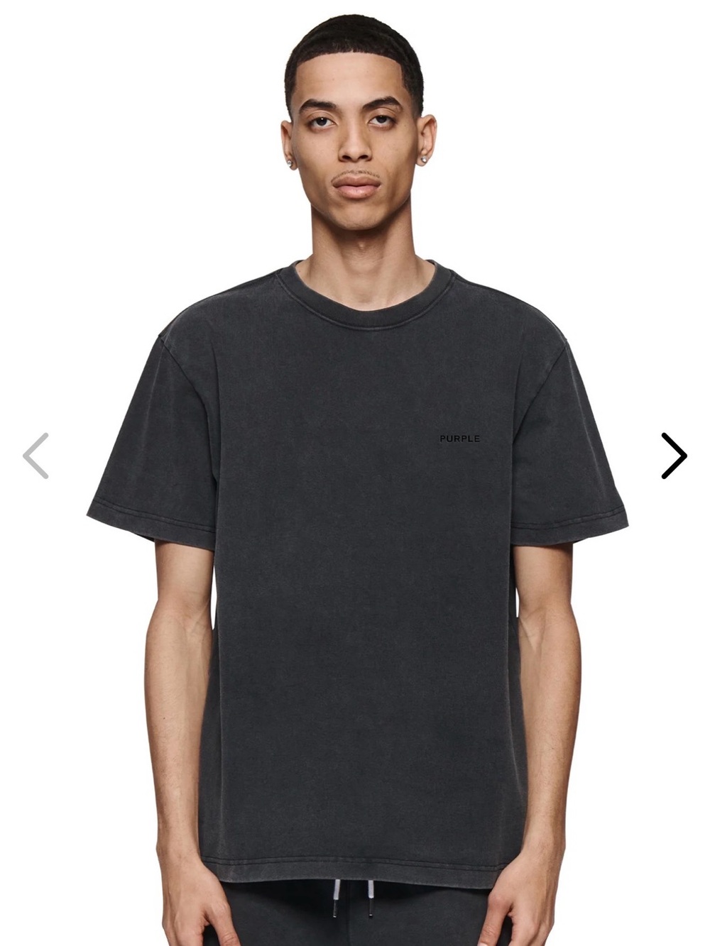Purple Brand Men's Washed Charcoal Crewneck Tee
